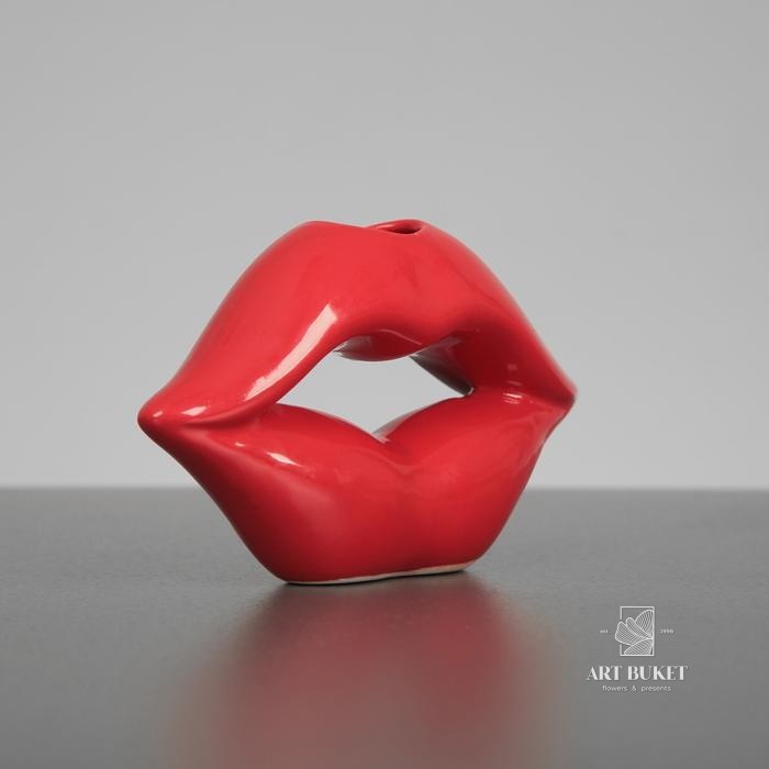 Статуэтка "Губы", красный цвет, 9,5 см, керамика