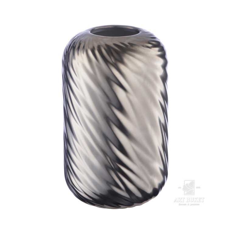Ваза Вещицы декоративная 120*120*200мм Волна серебряный