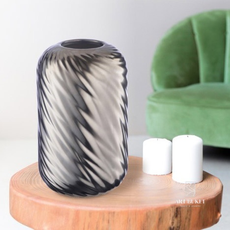 Ваза Вещицы декоративная 120*120*200мм Волна серебряный