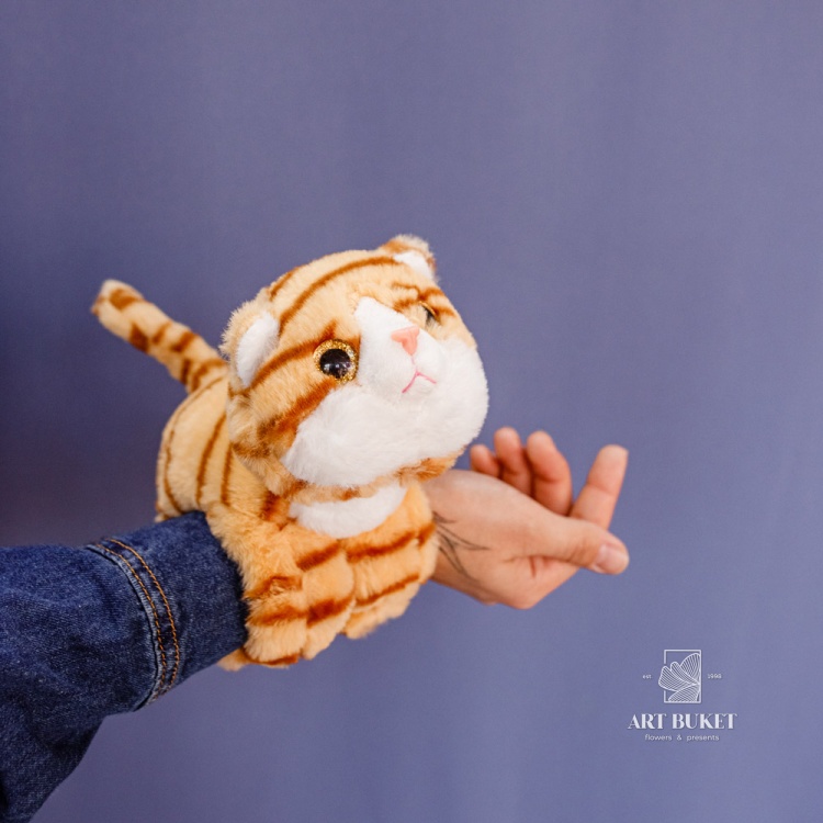 Кошка браслет рыжий 18 см