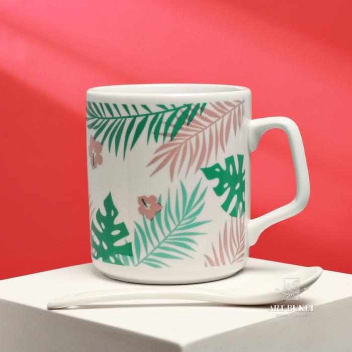 Кружка с ложкой "Мама, я тебя очень люблю", 300 мл  