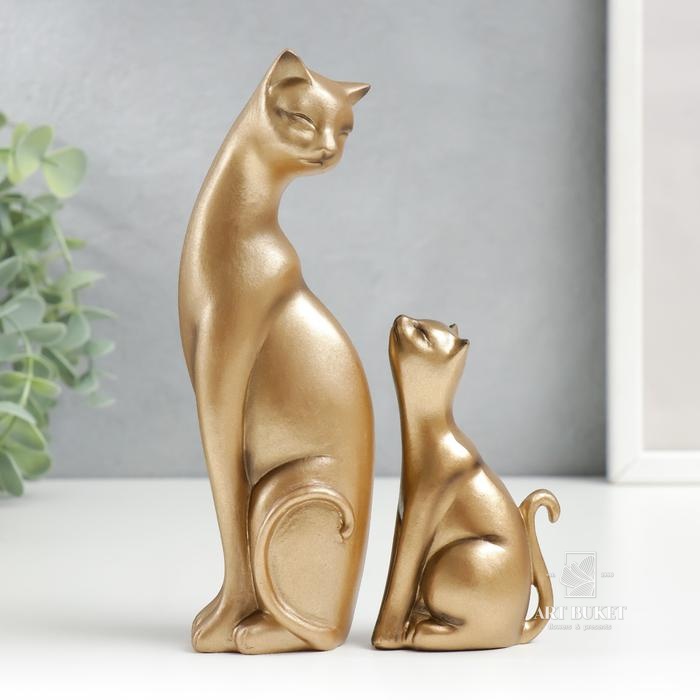 полистоун набор кошка с котёнком 15,5 см 9,3 см (набор 2 шт) 