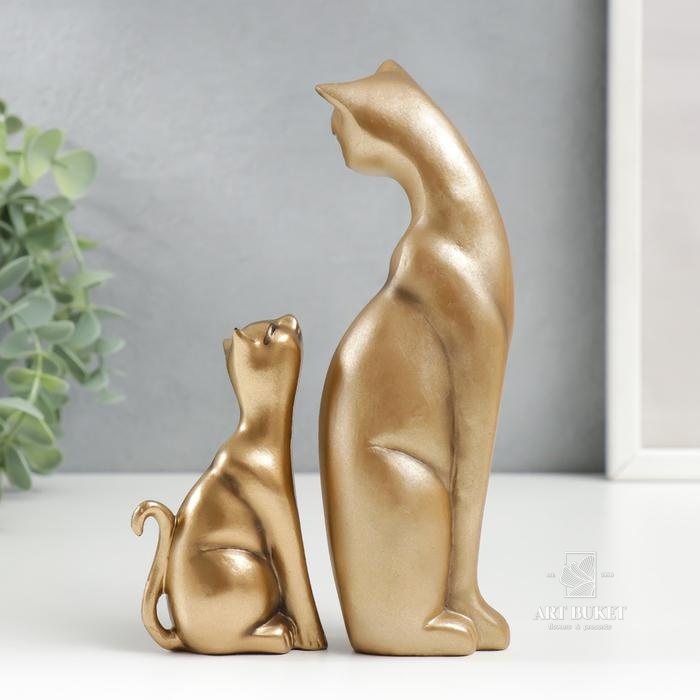 полистоун набор кошка с котёнком 15,5 см 9,3 см (набор 2 шт) 