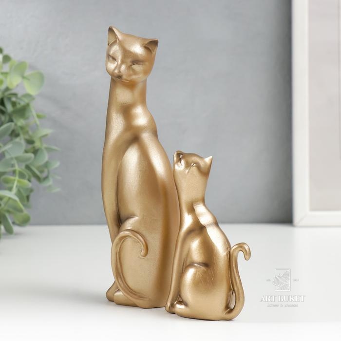 полистоун набор кошка с котёнком 15,5 см 9,3 см (набор 2 шт) 