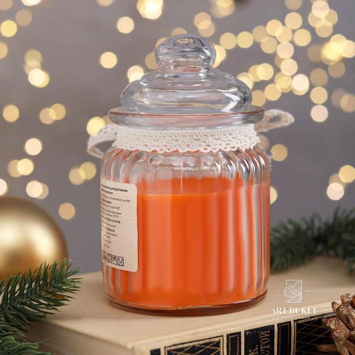 Свеча в банке ароматизированная "Зимний мандарин" 180гр, время горения 45ч 3654479