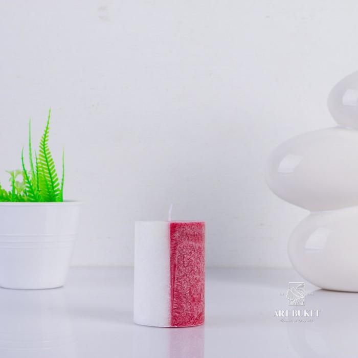 Свеча цилиндр 5х7,5см, "Кристаллический узор", глинтвейн 