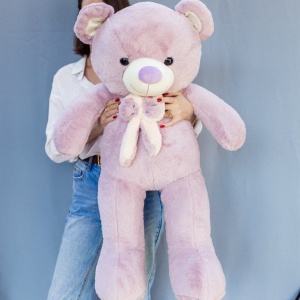 Медведь с бантом 95 см фиолетовый