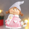 Сувенир полистоун "Малышка с хвостиками, в розовом платье, с венком" 13х5х8 см   