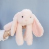 Зайка лежачий с наполнителем 40 см розовый