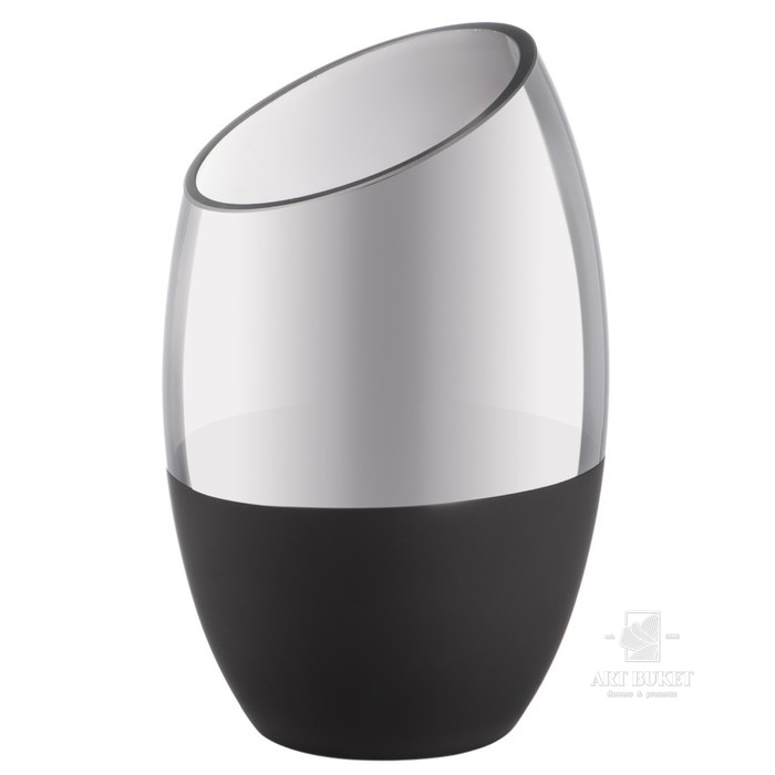 Ваза стеклянная с напылением, 14.5х14.5х23 см, цвет серо-чёрный