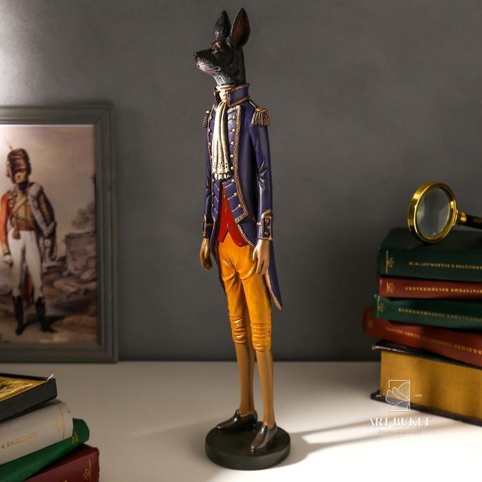 Сувенир полистоун "Собака-дворянин в синем камзоле с жабо" 44,5х10х9,5 см 