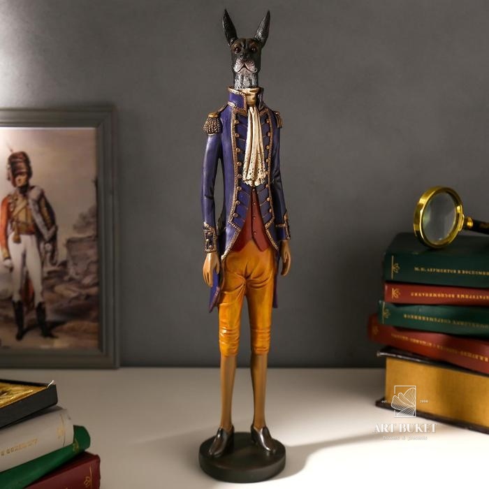 Сувенир полистоун "Собака-дворянин в синем камзоле с жабо" 44,5х10х9,5 см 