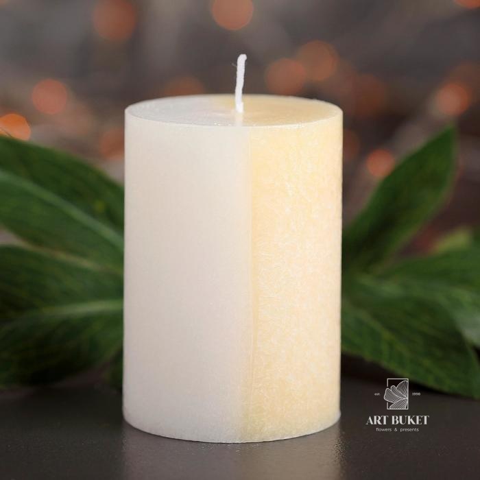 Свеча цилиндр 5х7,5см, "Кристаллический узор", ваниль