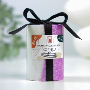 Свеча цилиндр 5х7,5см, "Кристаллический узор", корица 