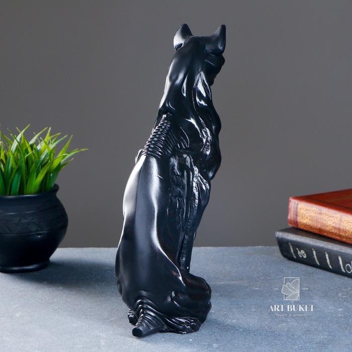 Фигура "Кот Воин №6" чёрный 19х9х29,5см  114/93