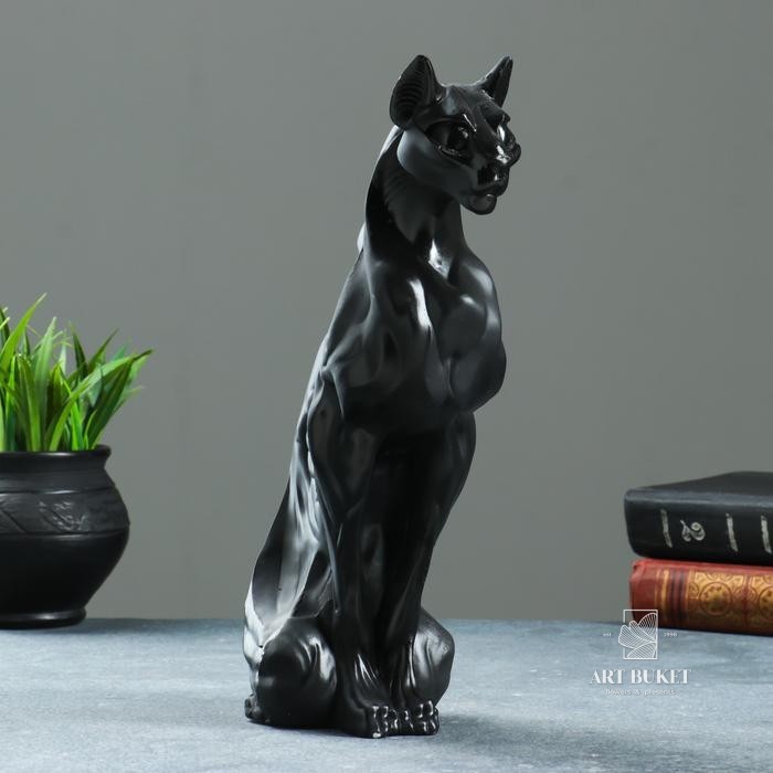 Фигура "Кот Воин №6" чёрный 19х9х29,5см  114/93