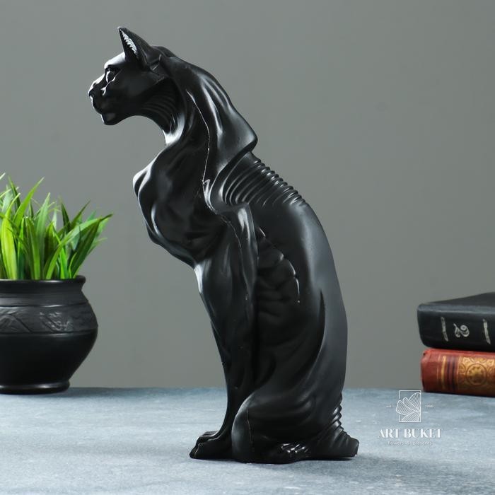 Фигура "Кот Воин №6" чёрный 19х9х29,5см  114/93