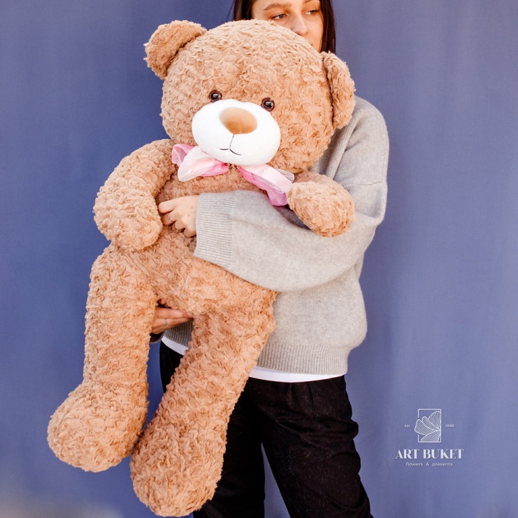 Медведь снежинка 80 см коричневый