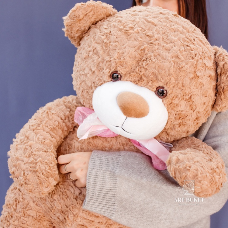 Медведь снежинка 80 см коричневый