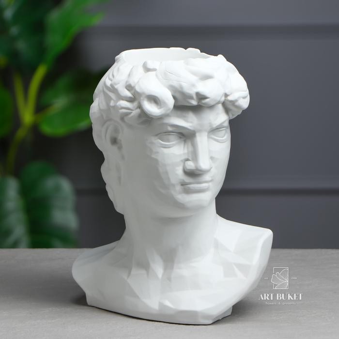 Органайзер-кашпо "Голова Давида", белый, 26 см