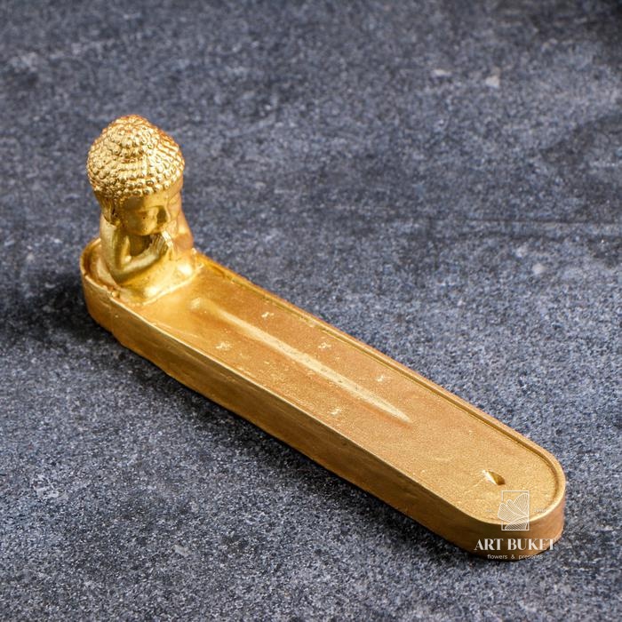 Подставка для благовоний "Будда маленький" золото, 8х19см 