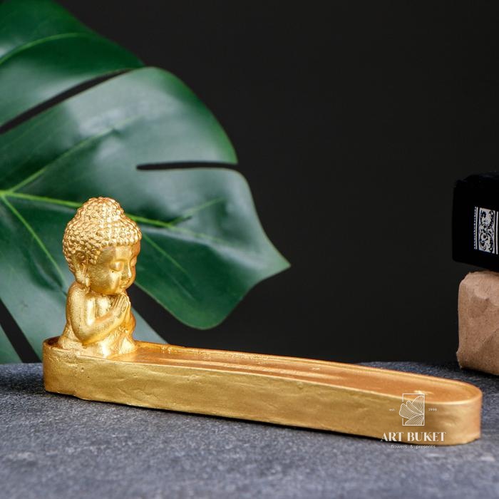Подставка для благовоний "Будда маленький" золото, 8х19см 