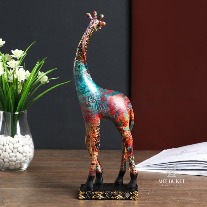 Сувенир полистоун "Жираф с золотой шеей - мазки краски" МИКС 38х7,7х12 см         