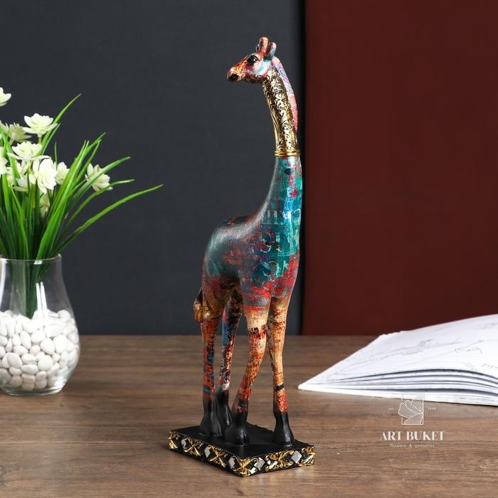 Сувенир полистоун "Жираф с золотой шеей - мазки краски" МИКС 38х7,7х12 см         