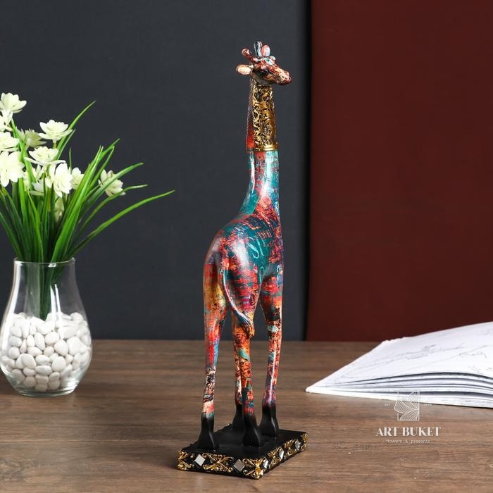 Сувенир полистоун "Жираф с золотой шеей - мазки краски" МИКС 38х7,7х12 см         