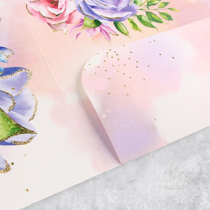 Открытка «С Днём Рождения», цветы, 19 × 29 см   