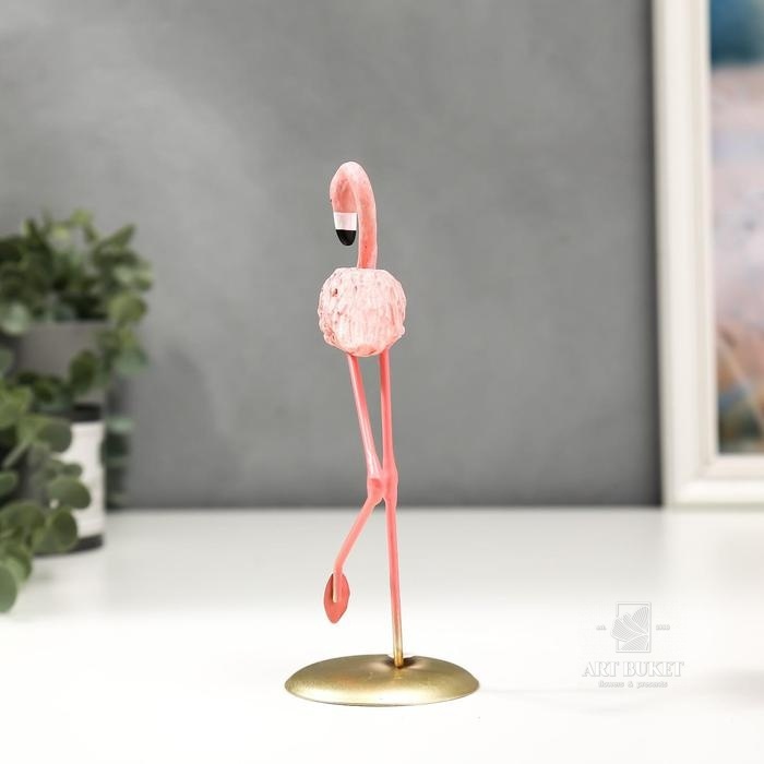 Сувенир полистоун "Розовый фламинго - изящный" 17,5х6,5х6,3 см