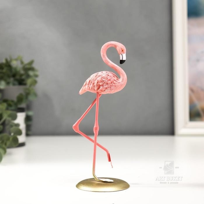 Сувенир полистоун "Розовый фламинго - изящный" 17,5х6,5х6,3 см