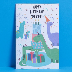 Открытка Happy birthday, акварельный картон, 12 × 18 см