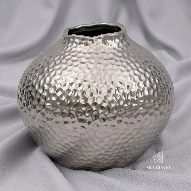 Декоративная ваза Этно 200x200x170, серебряный