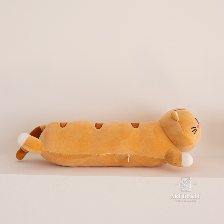 Кот валик 50 см коричневый