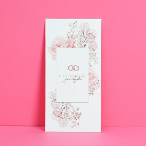 Конверт для денег «С днем свадьбы», цветы, 16,5 × 8 см